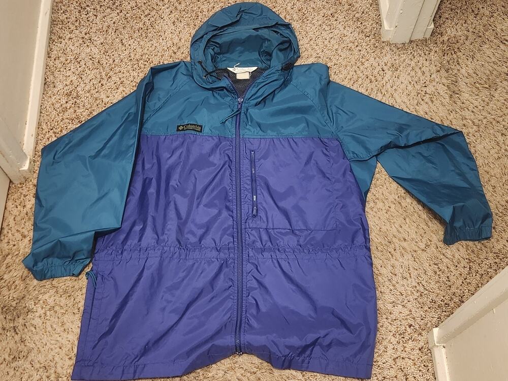 Vintage 80s/90s Columbia Full-Zip Colorblock Windbreaker Jacket XXL?